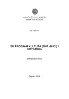 EU program kultura (2007.-2013.) i Hrvatska