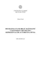 Biografija Ivane Brlić-Mažuranić u kontekstu recepcije i reprezentacije autoričina opusa