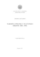 Narodna stranka u Slavoniji i Srijemu 1883.-1903.