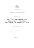 Školovanje klerika Bosne Srebrene na učilištima u Habsburškoj Monarhiji 1785. - 1843