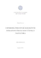 Usporedba percepcije kolektivne efikasnosti škole kod učenika i nastavnika