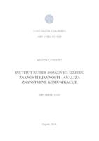 Institut Ruđer Bošković - između javnosti i znanosti:  analiza znanstvene komunikacije