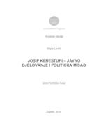 JOSIP KERESTURI – JAVNO DJELOVANJE I POLITIČKA MISAO