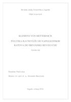 Klemens von Metternich: Politika ravnoteže od Napoleonskih ratova do srpanjske revolucije