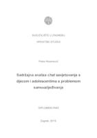 Sadržajna analiza chat savjetovanja s djecom i adolescentima s problemom samoozljeđivanja