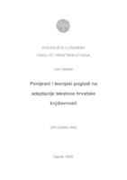 Povijesni i teorijski pogledi na adaptacije tekstova hrvatske književnosti