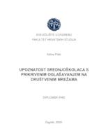 Upoznatost srednjoškolaca s prikrivenim oglašavanjem na društvenim mrežama