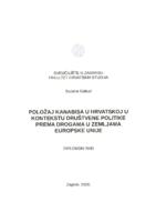 Položaj kanabisa u Hrvatskoj u kontekstu društvene politike prema drogama u zemljama Europske unije