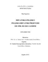 Hrvatsko-poljski i poljsko-hrvatski prijevodi od 1990. do 2013. godine