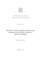 Sličnosti i razlike političkih preferencija studenata Sveučilišta u Zagrebu i njihovih roditelja