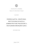 Požeški kaptol: društveno-institucionalni razvoj i administrativne procedure u razvijenom srednjem vijeku