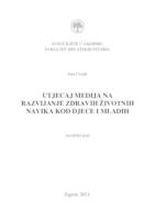 Utjecaj medija na razvijanje zdravih životnih navika kod djece i mladih