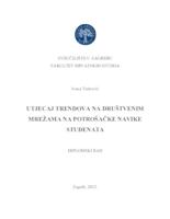 Utjecaj trendova na društvenim mrežama na potrošačke navike studenata