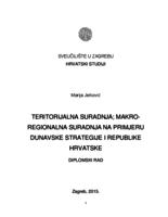 Teritorijalna suradnja: Makroregionalna suradnja na primjeru Dunavske strategije i Republike Hrvatske