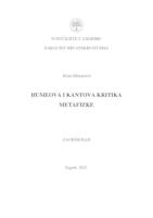 Humeova i Kantova kritika metafizike
