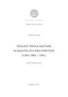 Povijest škola sestara Klanjateljica Krvi Kristove u BiH (1880. – 1945.)
