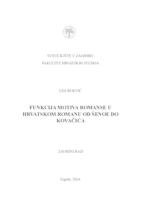 Funkcija motiva romanse u hrvatskom romanu od Šenoe do Kovačića