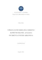 Upravljanje krizama i krizno komuniciranje: analiza incidenta United Airlinesa