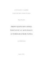 Pripovjedni opus Dinka Šimunovića u kontekstu autobiografskih zapisa