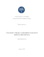 Čitanje u školi: lektirni naslovi i dječja percepcija