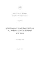 Utjecaj Ugovora iz Maastrichta na približavanje europskih kultura