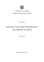 Epicurean and Stoic Epistemology: The Criteria of Truth
