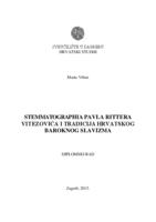 Stemmatographia P. R. Vitezovića i tradicija hrvatskog baroknog slavizma
