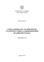 Utjecaj reklama na percepciju vlastitog tijela i osobnosti kod mladih djevojaka