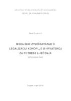 Medijsko izvještavanje o legalizaciji konoplje u Hrvatskoj za potrebe liječenja