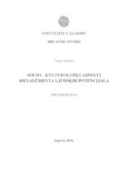 Socio-kulturni aspekti menadžmenta ljudskih potencijala