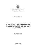 Populacijska politika i bračna slika Hrvatske od 1981. do 2011. godine