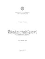 prikaz prve stranice dokumenta Mračna strana vrednota: Povezanost Mračne trijade i osobnih vrijednosti u hrvatskom uzorku