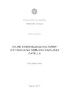 prikaz prve stranice dokumenta Online komunikacija kulturnih institucija na primjeru kazališta Gavella