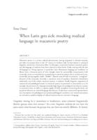 prikaz prve stranice dokumenta When Latin gets sick: mocking medical language in macaronic poetry