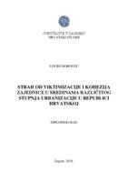 prikaz prve stranice dokumenta Strah od viktimizacije i kohezija zajednice u sredinama različitog stupnja urbanizacije u Republici Hrvatskoj
