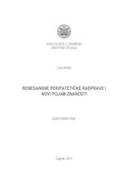 prikaz prve stranice dokumenta Renesansne peripatetičke rasprave i novi pojam znanosti