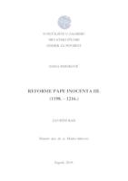 prikaz prve stranice dokumenta Reforme pape Inocenta III. (1198. - 1216.)