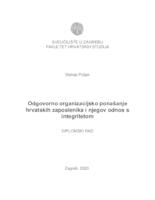 prikaz prve stranice dokumenta Odgovorno organizacijsko ponašanje hrvatskih zaposlnika i njegov odnos s integritetom