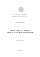prikaz prve stranice dokumenta Marko Marulić između skolastike i Devotio moderna
