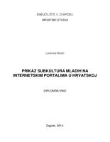 prikaz prve stranice dokumenta Prikaz subkultura mladih na internetskim portalima u Hrvatskoj