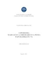 prikaz prve stranice dokumenta Usporedba Marulićeva i Brodarićeva pisma papi Hadrijanu VI.