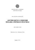 prikaz prve stranice dokumenta Lektirni sustav u osnovnim školama u Republici Hrvatskoj