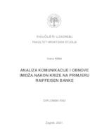 prikaz prve stranice dokumenta Analiza komunikacije i obnove imidža nakon krize na primjeru Raiffeisen banke