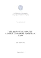 prikaz prve stranice dokumenta Obilježja subkulturalnog kapitala zagrebačke heavy metal scene