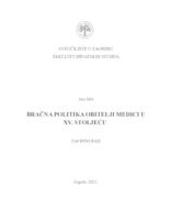 prikaz prve stranice dokumenta Bračna politika obitelji Medici u XV. stoljeću.