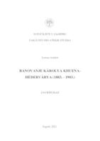 prikaz prve stranice dokumenta Banovanje Karolyja  Khuena-Hedervaryja (1883. - 1903.).