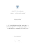 prikaz prve stranice dokumenta Karakteristike romantizma u epigramima Rajmunda Kunića