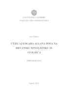 prikaz prve stranice dokumenta Utjecaj Edgara Allana Poea na hrvatsku novelistiku 19. stoljeća