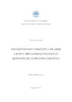 prikaz prve stranice dokumenta Osviještenost i iskustva mladih ljudi u Hrvatskoj vezano uz Konvenciju o pravima djeteta