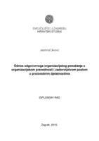 prikaz prve stranice dokumenta Odnos odgovornoga organizacijskog ponašanja s organizacijskom pravednosti i zadovoljstvom poslom u proizvodnim djelatnostima